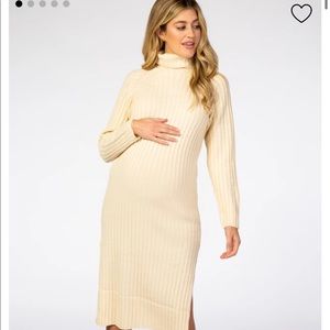 Pinkblush cream maternity sweater dress